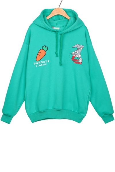 Oasap Classic Rabbit Fleece Hoodie