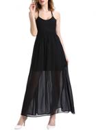 Oasap Women's Halter Lace Up Open Back Maxi Dress With Lining