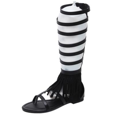 Oasap Hollow Out Buckle Flat Heels Gladiator Sandals