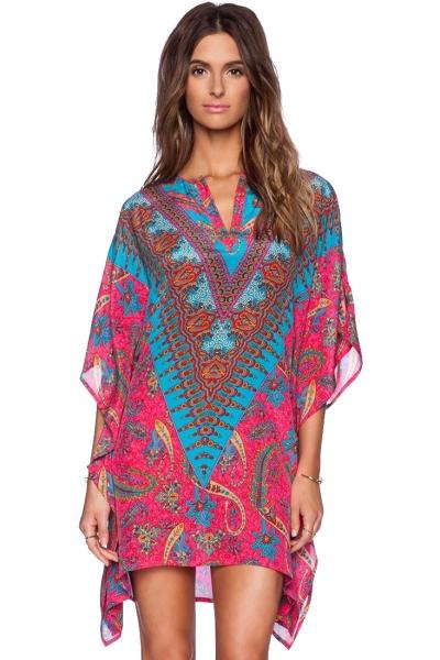 Oasap Paisley Print Handkerchief-hem Dress