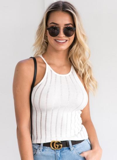 Oasap Sleeveless Slim Fit Knitted Vest