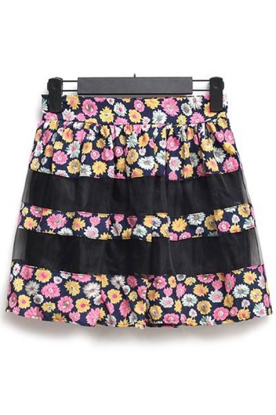Oasap Sweet Semi-sheer Daisy Skirt