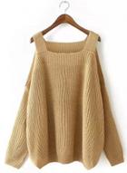 Oasap Round Neck Off Shoulder Long Sleeve Sweaters