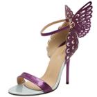Oasap Peep Toe Butterfly Ankle Buckle High Heels Sandals