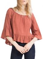 Oasap Women's Slash Neck Jacquard Flounce Loose Fit Blouse