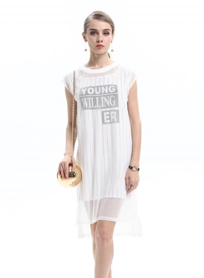 Oasap Plus Size Sleeveless Chiffon Dress