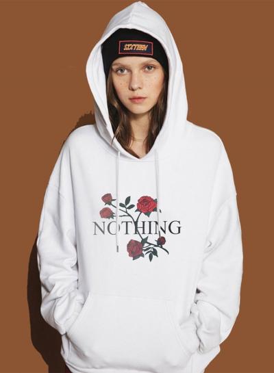 Oasap Fashion Floral Printed Loose Fit Pullover Hoodie