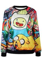 Oasap Adventure Time Print Sweatshirt