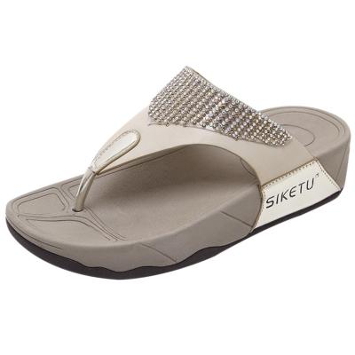 Oasap Fashion Rhinestone Platfrom Wedge Flip-flop Sandals