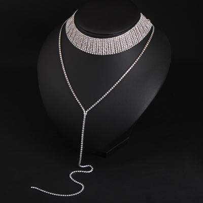 Oasap Fashion Rhinestone Crystal Choker Necklace