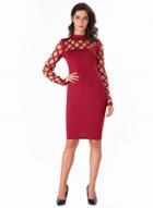 Oasap Round Neck Long Sleeve Hollow Out Bodycon Dress