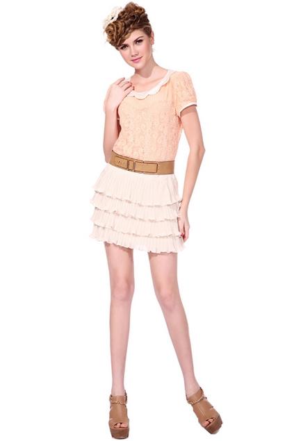 Oasap Flouncing Zipped Mini Skirt