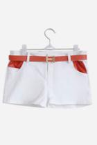 Oasap Contrast Colored Low Waist Zipped Hot Shorts