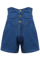Oasap Street-chic Blue High-waist Denim Shorts