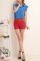 Oasap Cross Belt Pure Colored Hot Shorts