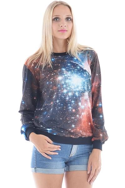 Oasap Dazzling Galaxy Print Sweatshirt