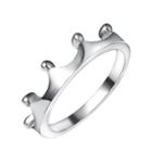 Oasap Sterling Silver White Gold Plated Princess Crown Rings