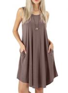 Oasap Casual Solid Loose Sleeveless Round Neck Vest Dress With Pockets