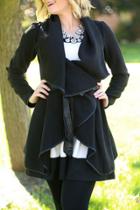 Oasap Elegant Black Long Sleeve Asymmetric Coat