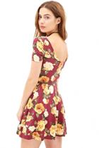 Oasap Demure Floral A-line Mini Dress