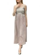 Oasap Women's Three Quarter Sleeve Open Back Embroidery Panel Beach Dress