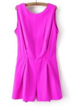 Oasap Cute Candy Color Sleeveless Rompers