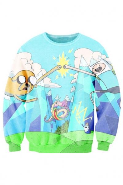 Oasap Stylilsh Cartoon Pattern Sweatshirt