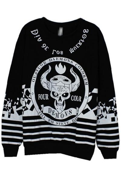 Oasap Bold Print Sweatshirt
