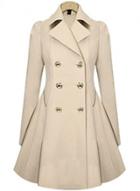 Oasap Fashion Double Breasted Pleated Trench Coat