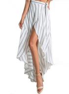 Oasap Fashion Striped High Low Maxi Skirt