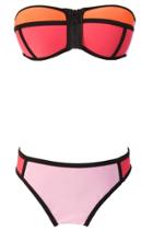 Oasap Fashion Color Block Bandeau Two Piece Bikini Swimwear