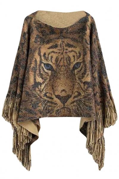 Oasap Stylish Lion Knitted Batwing Sleeve Sweater
