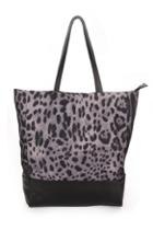 Oasap Leopard Skin Print Double Handle Shoulder Bag