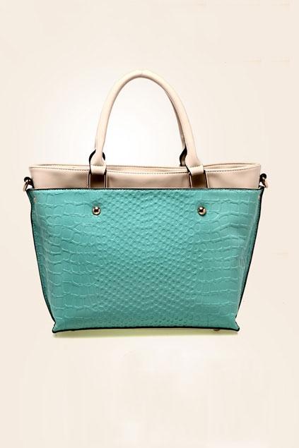 Oasap Stone Pattern Color Block Zipped Shoulder Bag