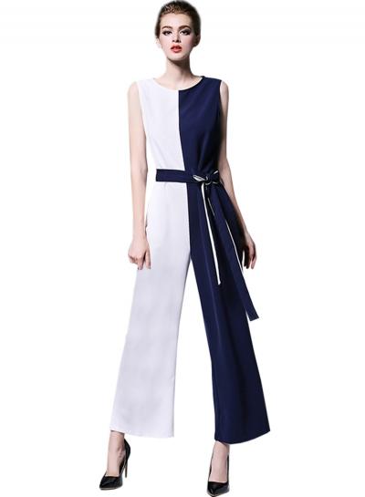 Oasap Women's Fashion Sleeveless Party Prom Jumpsuit With Belt