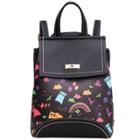 Oasap Women's Casual Printed Pu Leather Backpack Shoulder Bag