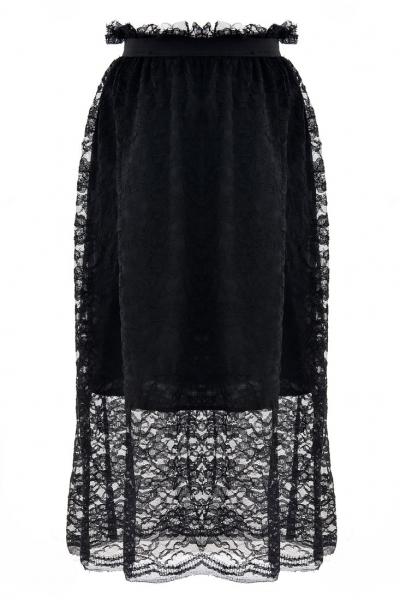 Oasap Sweet Floral Lace Raw Edge Swing Skirt