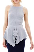 Oasap Women's Fashion Solid Asymmetrical Hem Sleeveless Peplum Top