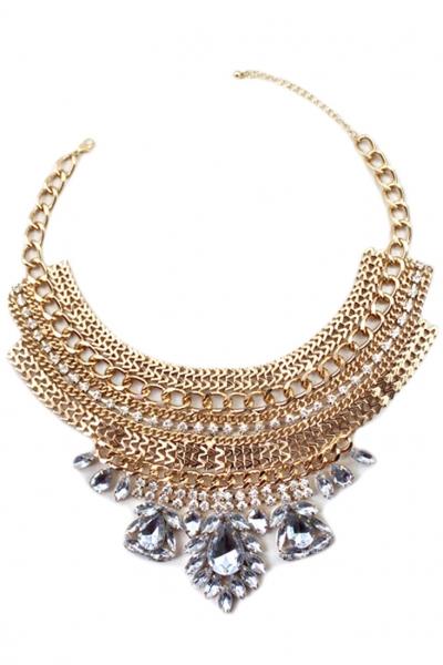 Oasap Gorgeous Multi Strand Pendant Hollow Out Necklace