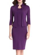 Oasap Women's Fashion Two Piece Wear To Work Business Pencil Dress Set