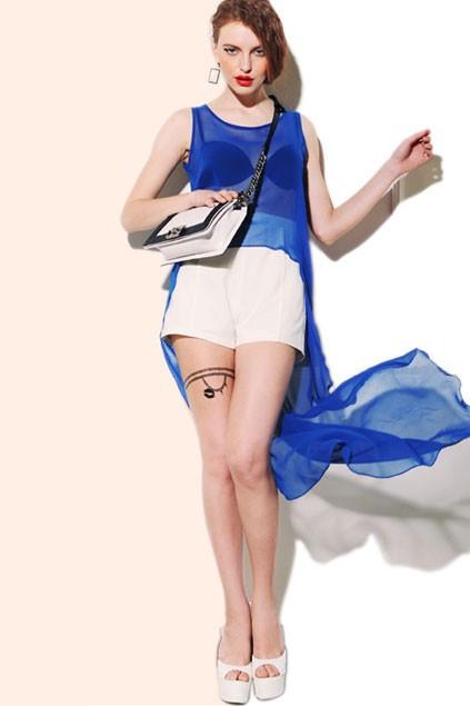 Oasap Elastic High Waist Zipped Shorts