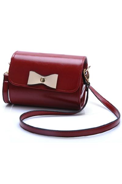 Oasap Fashion Candy Color Bow Crossbody Shoulder Bag