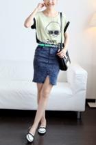 Oasap Breach Design Denim Skirt