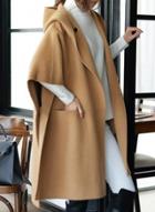 Oasap Fashion Loose Fit Hooded Cape Coat