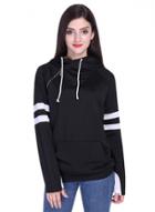 Oasap Fashion Slant Zip Striped Pullover Hoodie