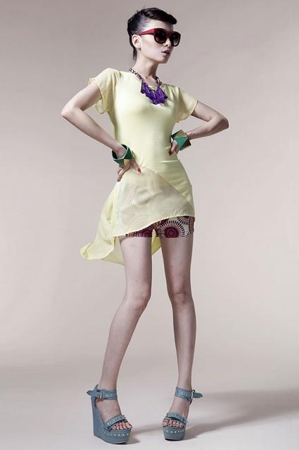 Oasap Sunflower Printing Pu Inserted Shorts