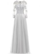 Oasap Elegant Lace Long Sleeve Prom Dress