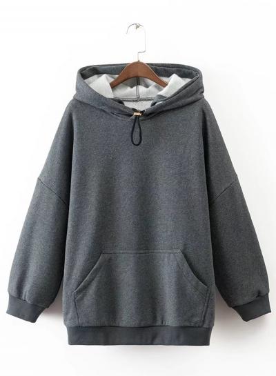 Oasap Solid Color Batwing Sleeve Pullover Sweater