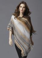 Oasap Round Neck Batwing Sleeve Striped Pullover Cape Sweater