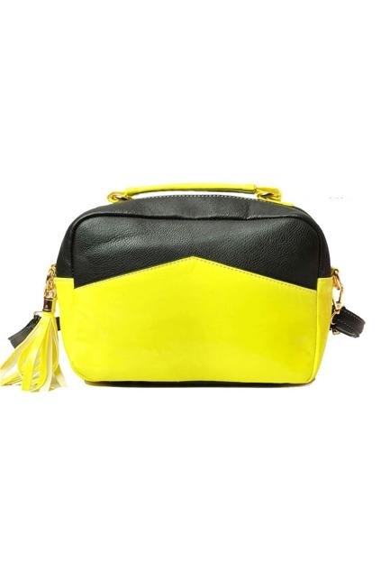Oasap Contrast Color Zipped Shoulder Bag